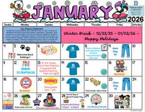 ✨January 2026 Activity Calendar ✨